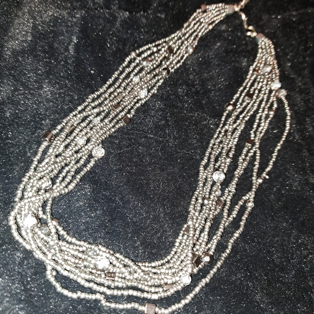 Multi strand glass beads neclace